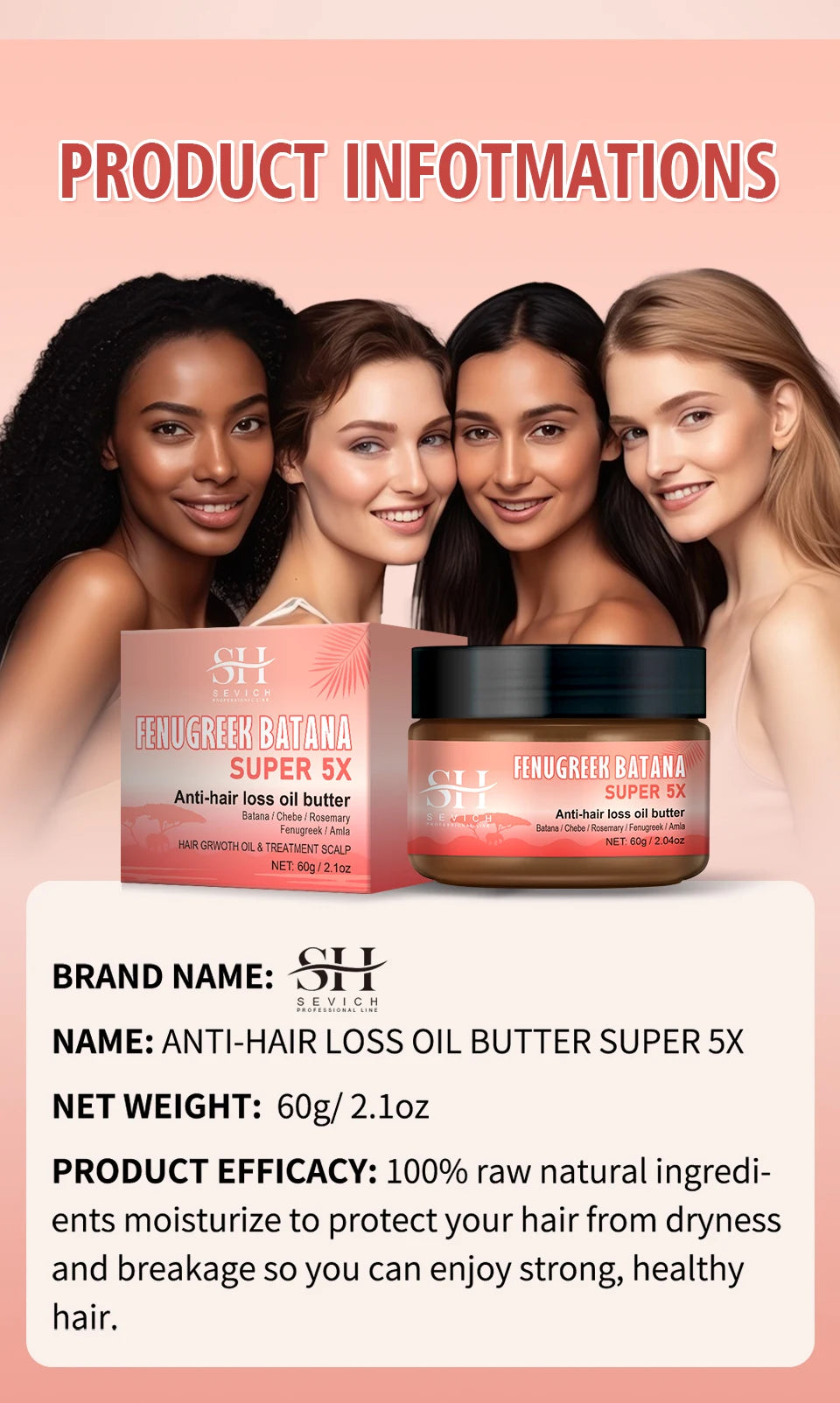 Sevich Batana Super 5X Hair Growth Set – Chebe Butter Hair Mask & Herbal Regrowth Oil (Batana, Rosemary, Fenugreek, Amla, 40ml + 60g)