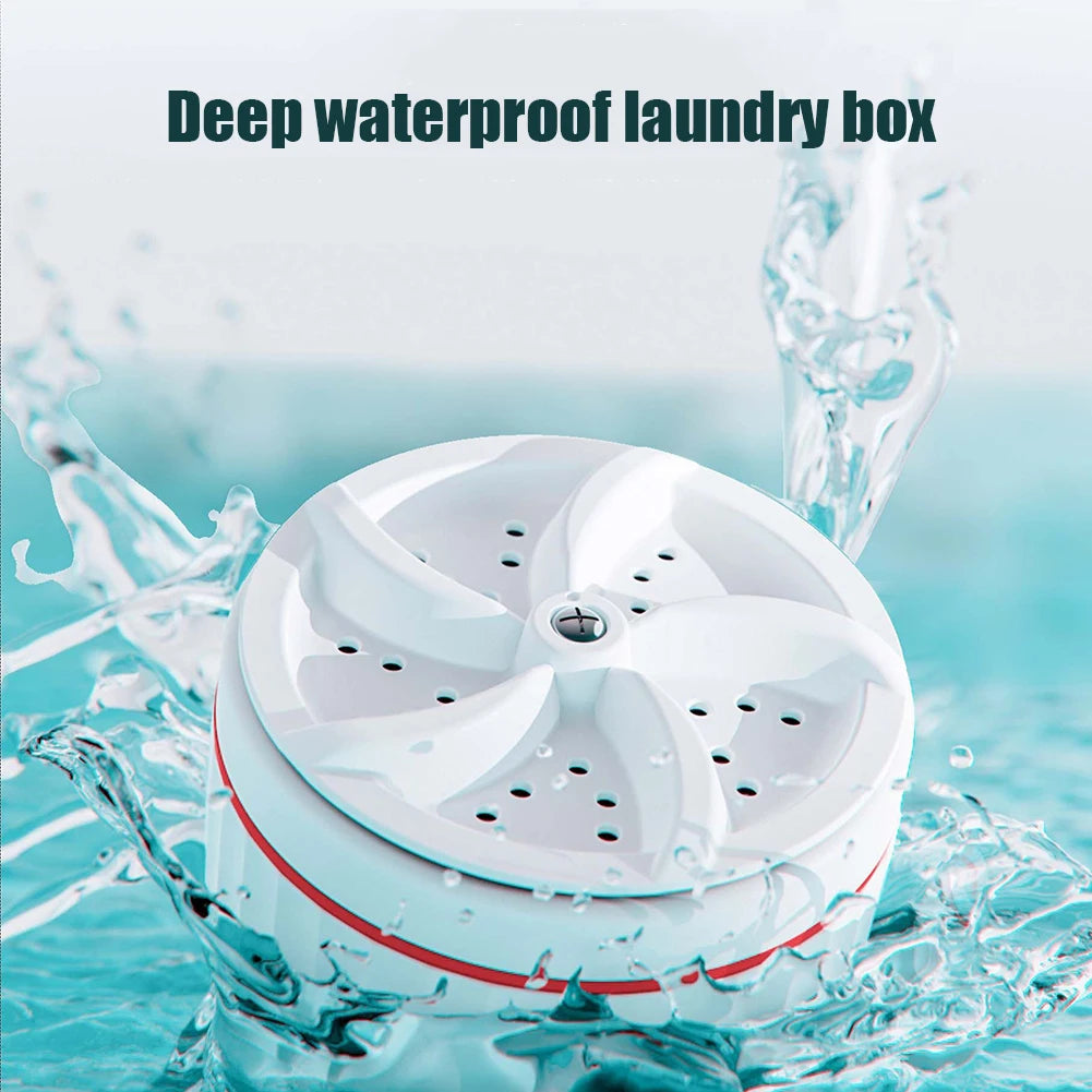 Portable Mini Washing Machine USB Powered Ultrasonic Washing Machine Removes Dirt Turbo Washing Machine Rotating for Home Travel