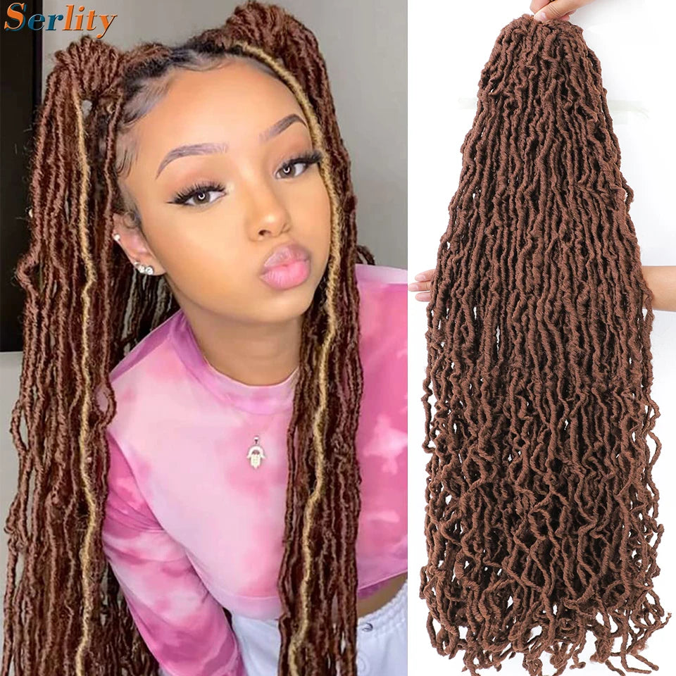 Serlity Faux Locs Extensions — 36"/24"/18" Soft Goddess Dreadlocks Crochet Hair