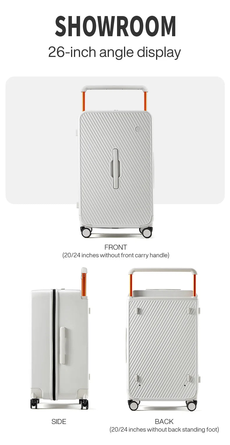 Mixi Large-Capacity Suitcase Trolley Case 26inch Checked in Hardside Rolling Wheels Luggage Wide Handle Travel Suitcases Trunk