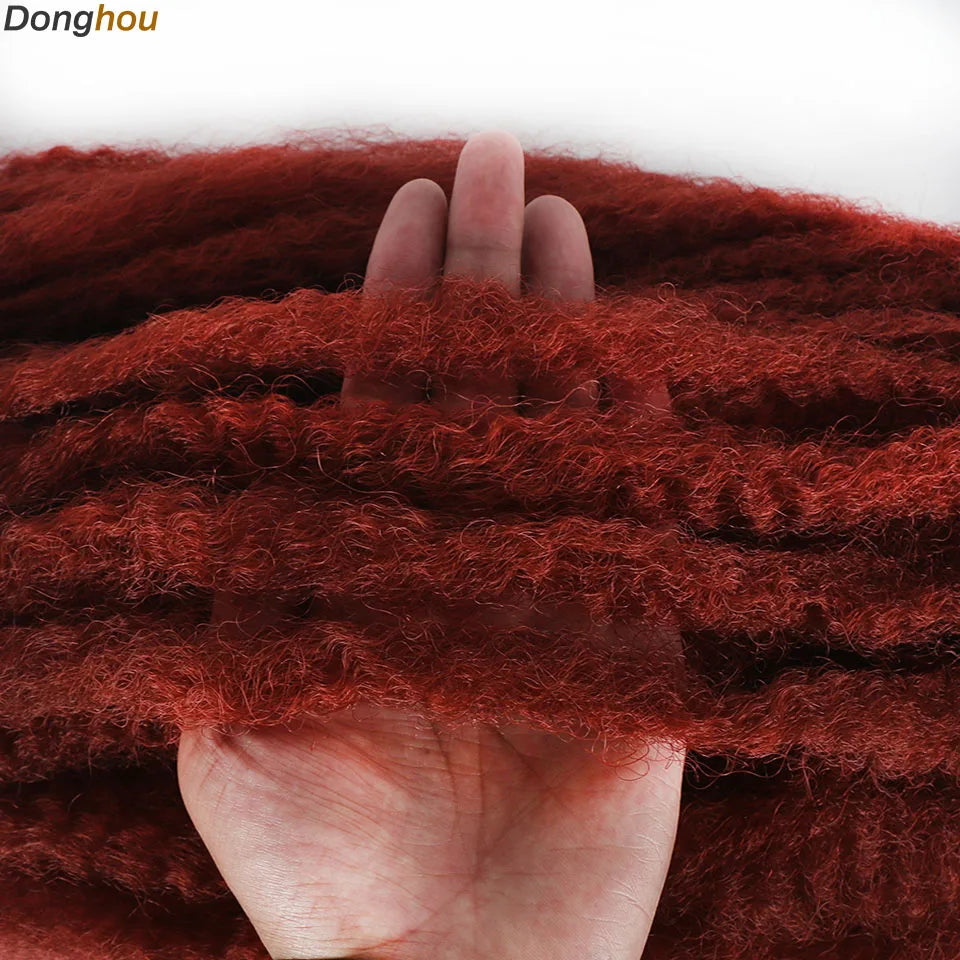 DONGHOU Marley Twist Braiding Hair — 18" Synthetic Afro Twist for Faux Locs & Crochet (1–6 Packs)