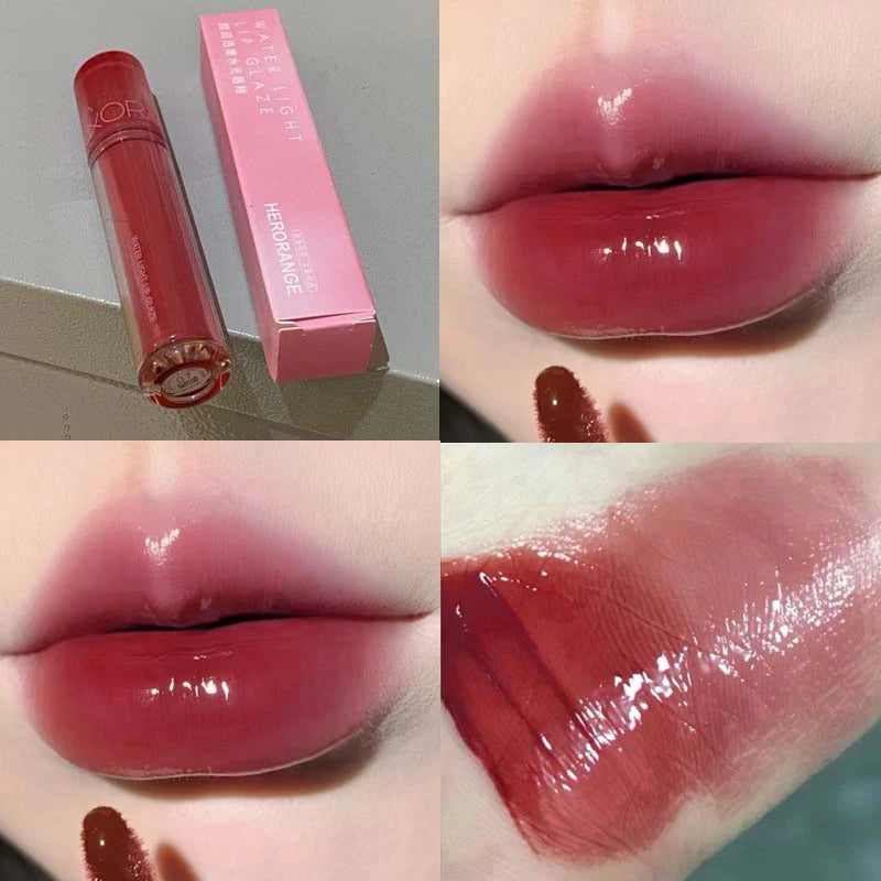 Pink Mirror Crystal Lip Gloss Makeup Water Glass Lip Glaze Plumping Waterproof Jelly Lip Tint Lipstick Moisturizing Beauty Lips