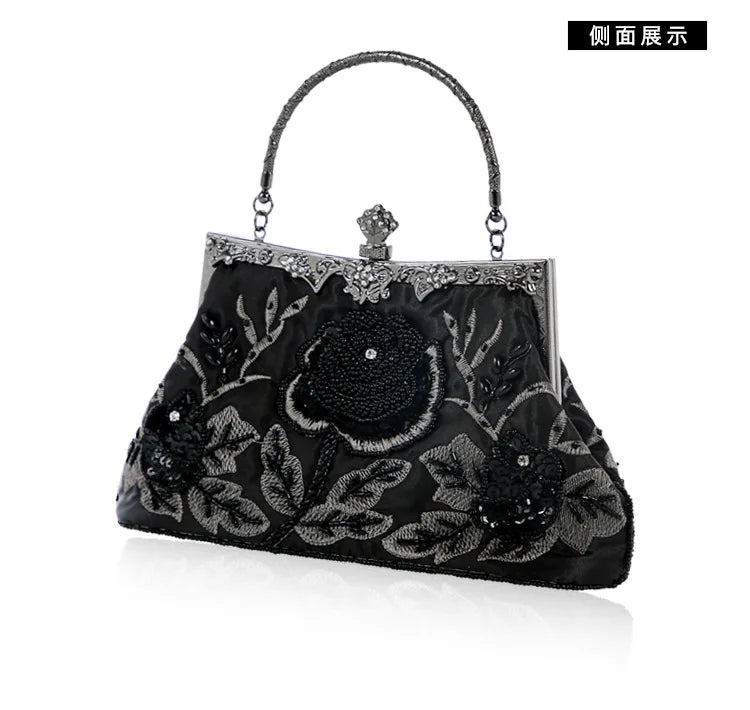 Retro Handmade Beaded Embroidered Dinner Bag Chic Festive Bride Bolsos Lujosos Marcas Famosas Luxury Designer Bags High Quality