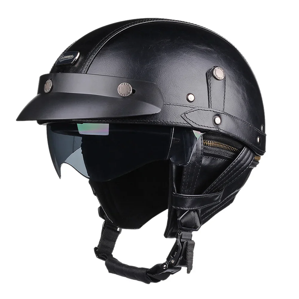 HEROBIKER Retro Half Motorcycle Helmet (DOT, HD Visor)