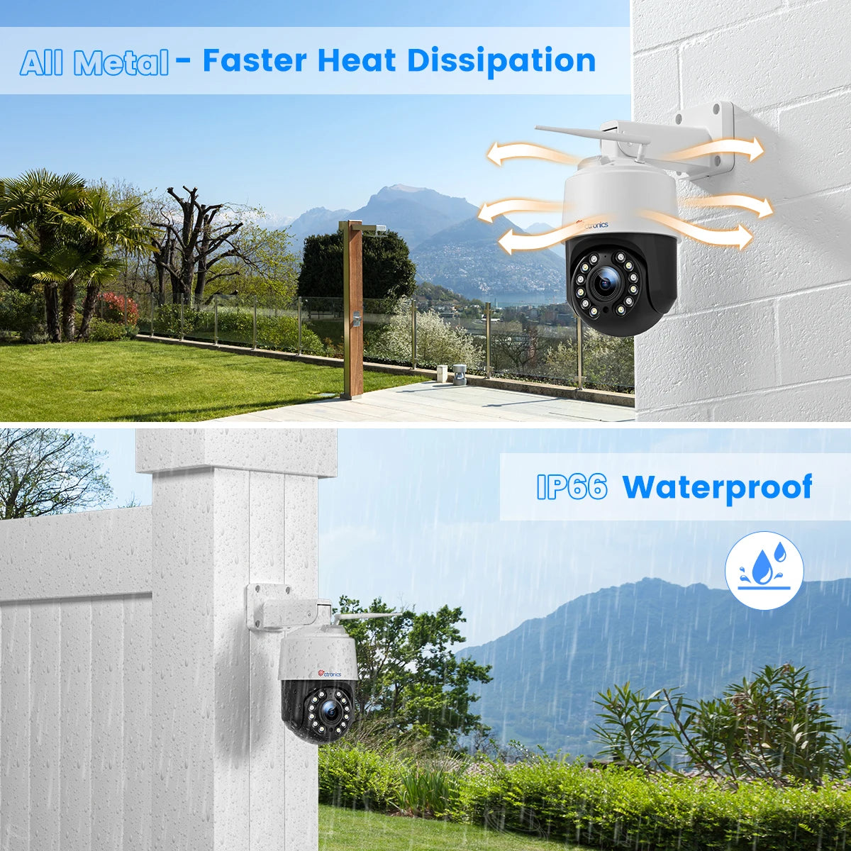 Ctronics Real 4K 8MP Surveillance Camera WiFi 5G Outdoor 360 16X 5X Optical Zoom Security Camera UHD Night Vision Auto Tracking