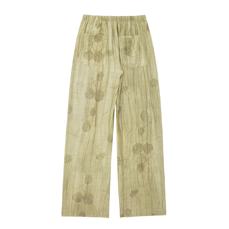 Women's Set 2024 New Fashion Spring Jacquard Loose Ladies Shirt Summer Women Pants Casual Chic Print Set for Women