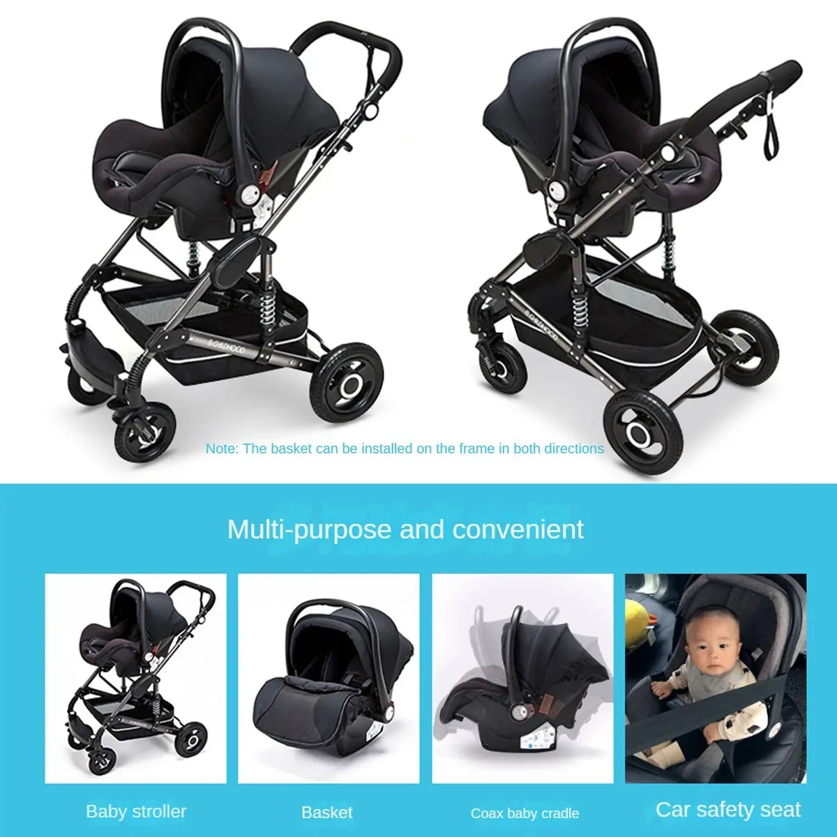 Warm House Portable Baby Stroller | High-Landscape Aluminum Frame Pram