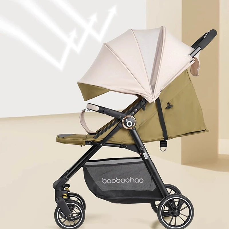 A5  New Update Baby Stroller can Sit and Lie 5-Stage Sunshade Stroller Lightweight Folding Pocket Car Children Stroller
