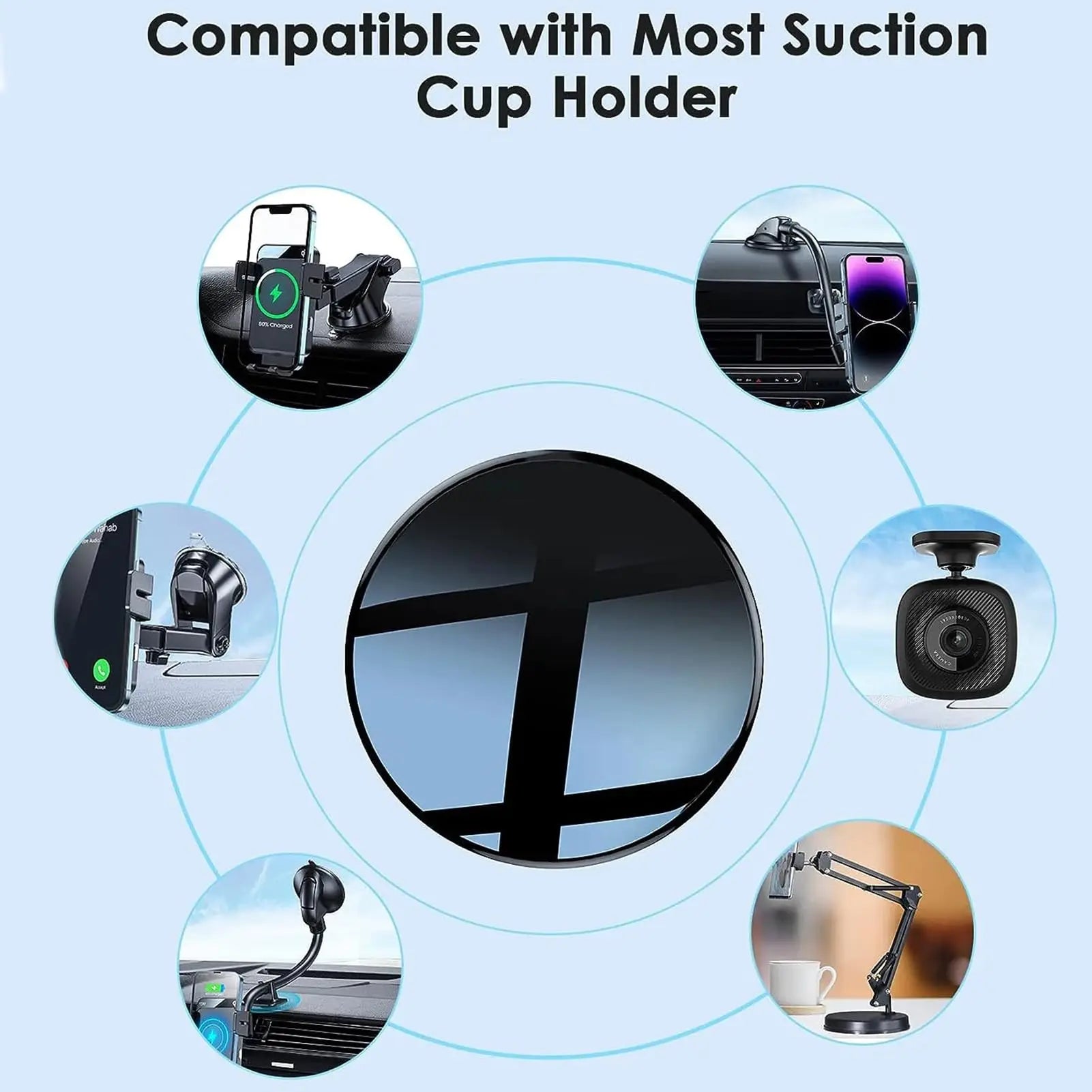 2PCS Mobile Phone Sticker Car Suction Cup Adhesive Sticker Disc Pad Base for GPS Mobile Phone Stand Bracket Holder Camera Mount