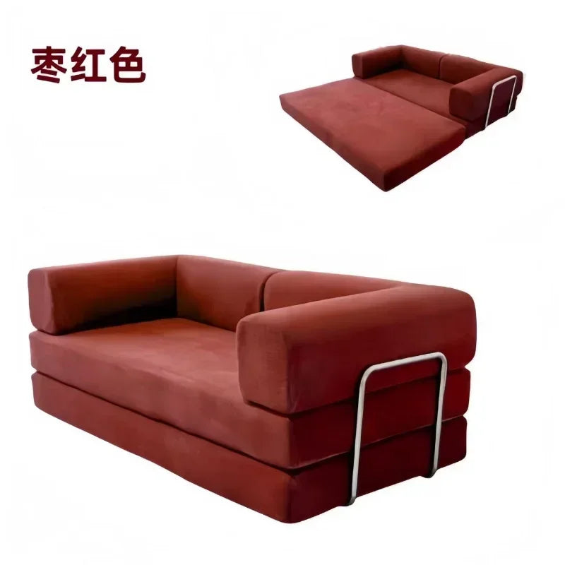 2025 New Elegant Italian Compressed Sofa Minimalist Retro Corduroy Sofa Bed Foldable Washable Customizable for Living Room