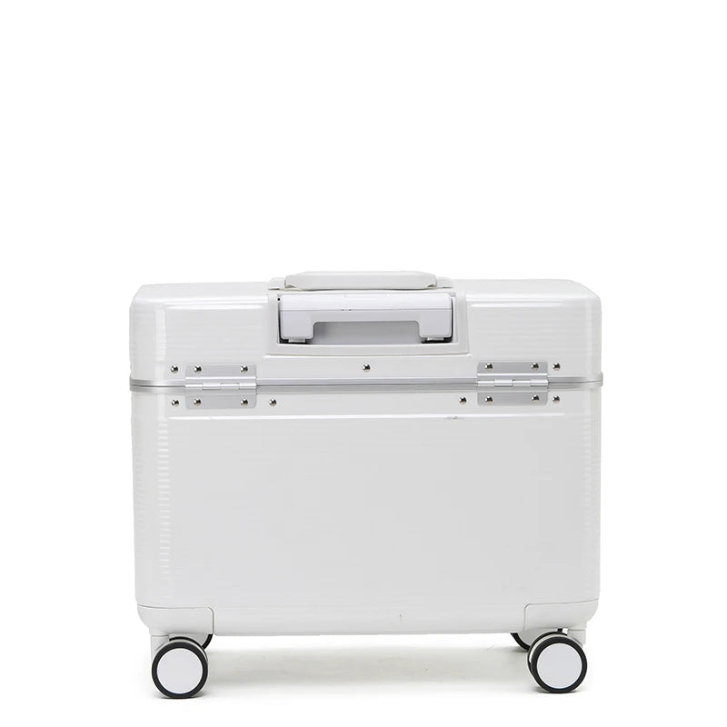 Aluminum Alloy Frame Suitcase, Top-Opening ABS Portable Trolley Case, Universal Wheels, Customs Code Lock Boarding Case