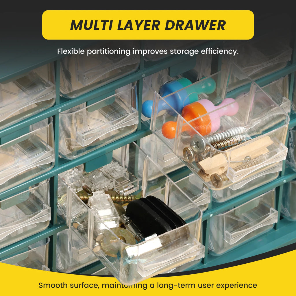 25 Drawer Plastic Drawer Storage Cabinet Storage Hardware and Craft Cabinet with 50 Removable Dividers for Bead Lego Storage