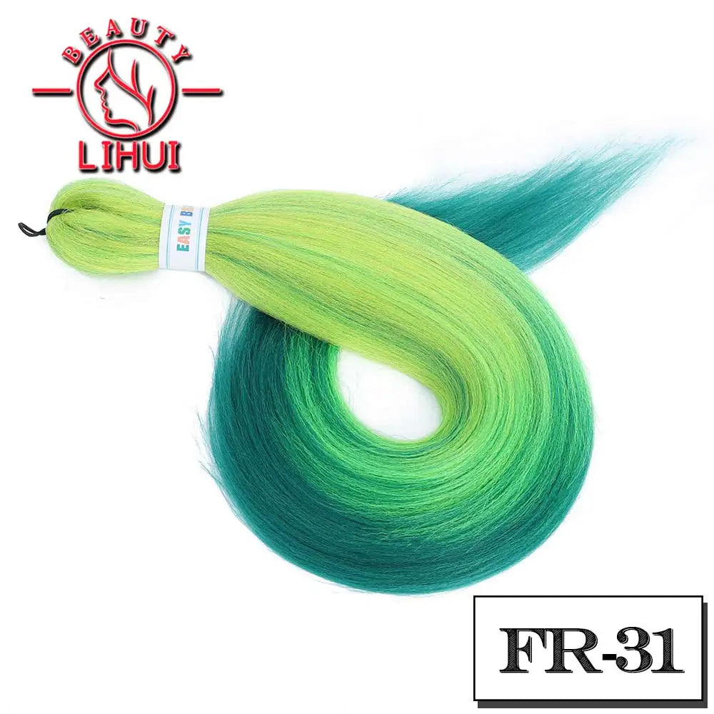 LIHUI Pre-Stretched Jumbo Braids — 26" 90 g Synthetic (Red/Pink, Frosted Colors)