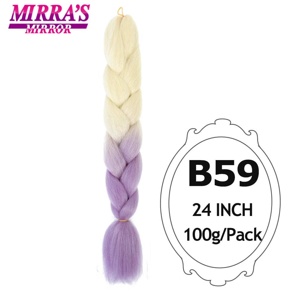 Colorful Jumbo Braiding Hair Extensions For Box Braids Synthetic Hair for Afro Braids Ombre Jumbo Braid Hair DIY Crochet Braid