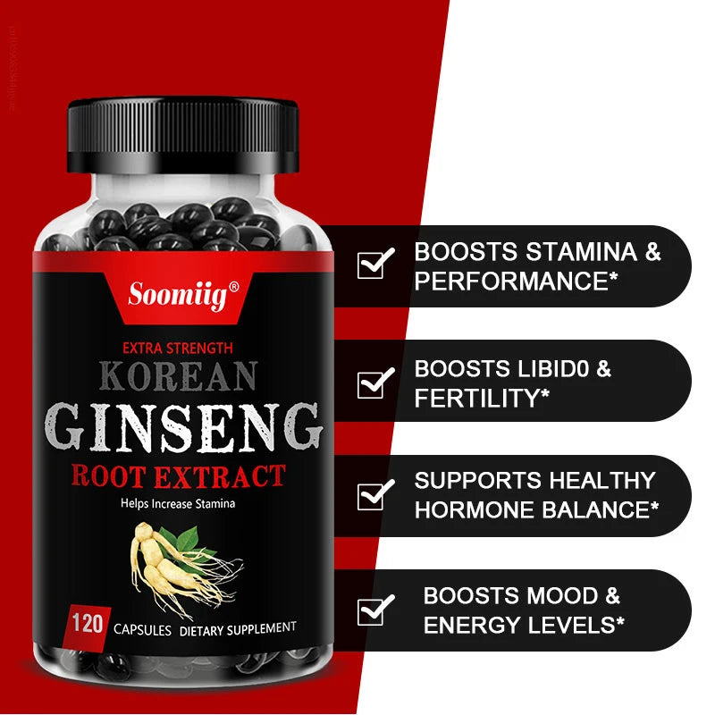 Bcuelov Korean Ginseng — Focus, Energy & Endurance Support (120 Capsules)