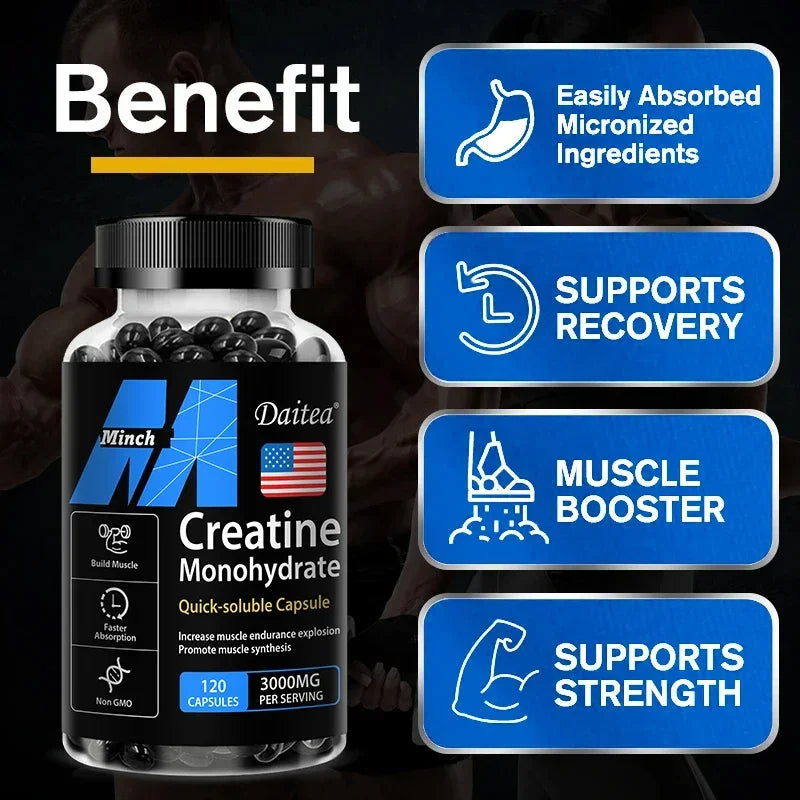 Daitea Creatine Monohydrate 3000 mg — Strength, Muscle & Performance (Keto-Friendly)