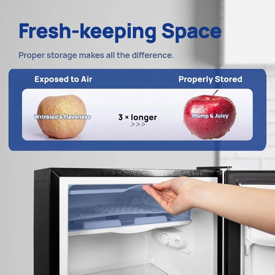 3.2 Cu.Ft Dorm Fridge Single Door Compact Refrigerator with Freezer Black Office Fridge 110V Low Noise Office Refrigerator with