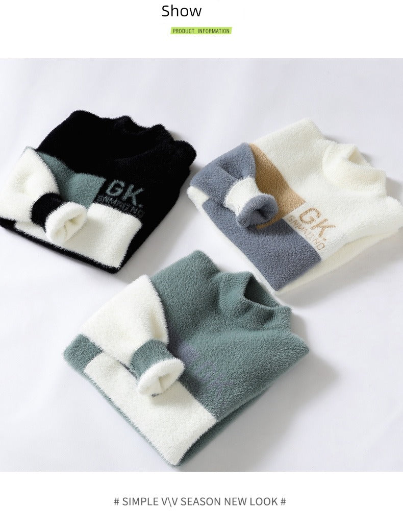 Teenager Half-High Collar Students Warm-Keeping Top Base Shirt