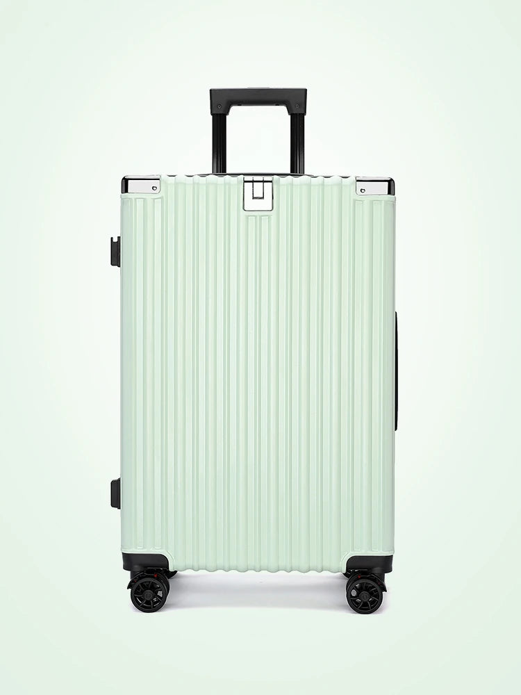 Sturdy Suitcase Aluminum Frame Trolley Case 20 Male and Female Students Universal Wheels 24 Boarding Suitcase Password Leather C