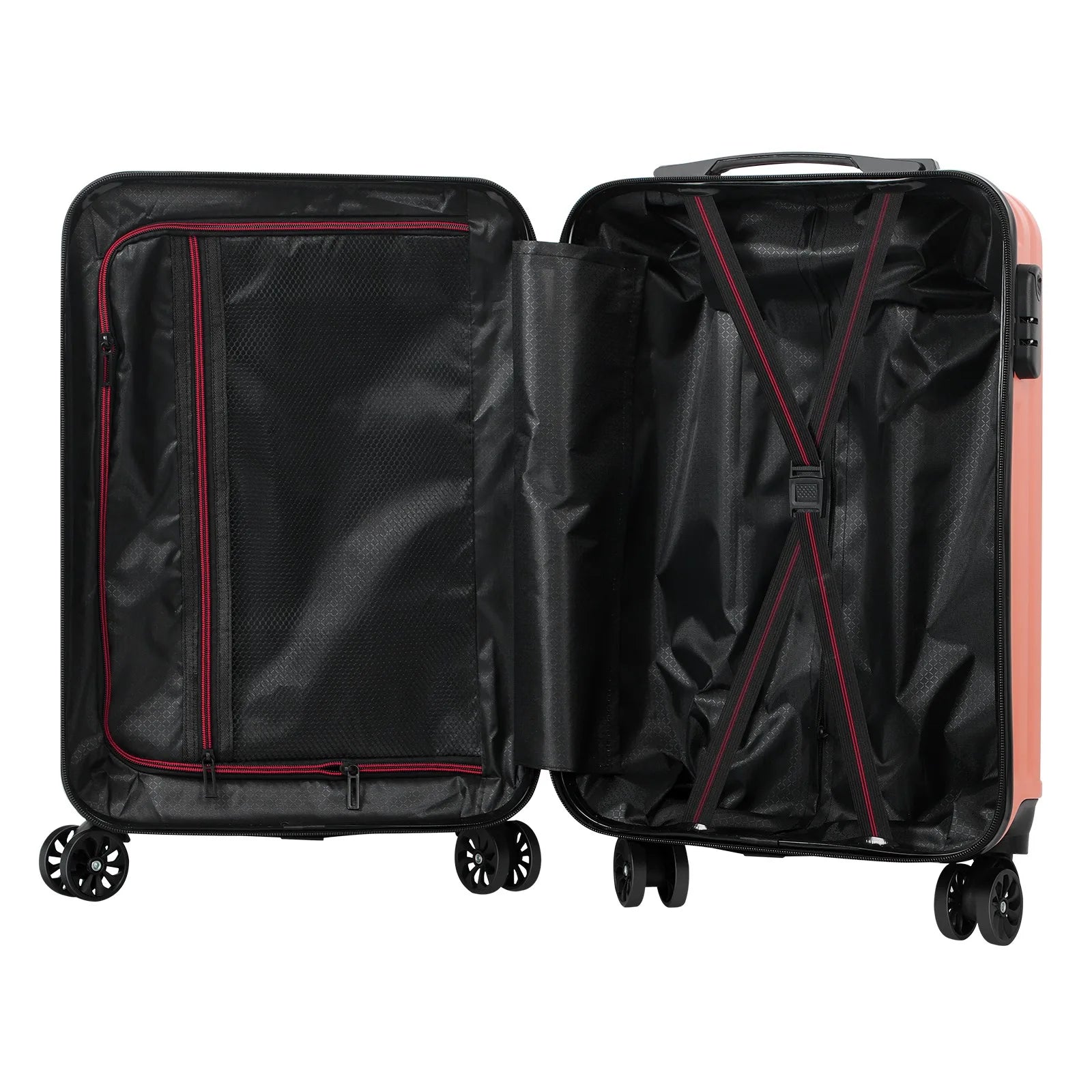 Lockable Spinner Luggage with 20 Handles | ABS Rolling Suitcase