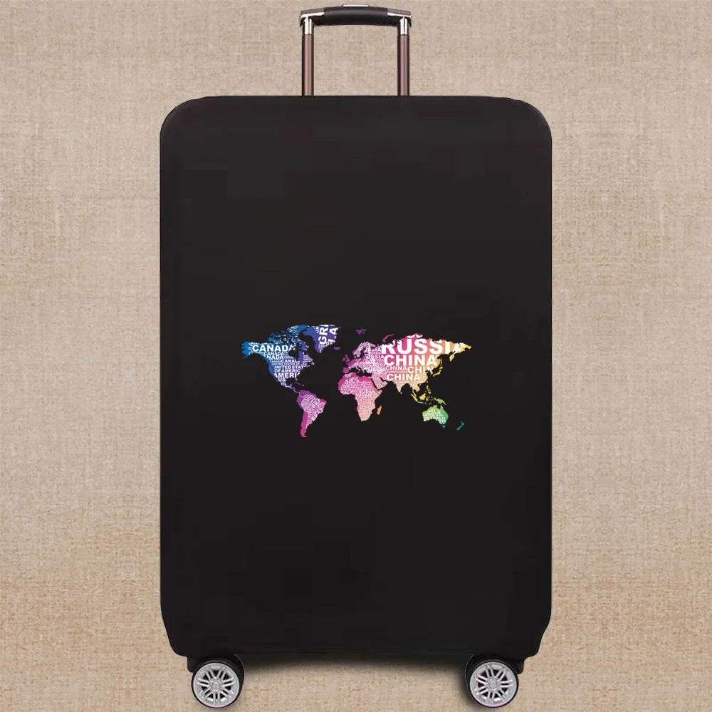 Travel Elastic Protective Cover Luggage Case Travel Global Pattern Series Luggage Cover 18-32inch Travel Accessories
