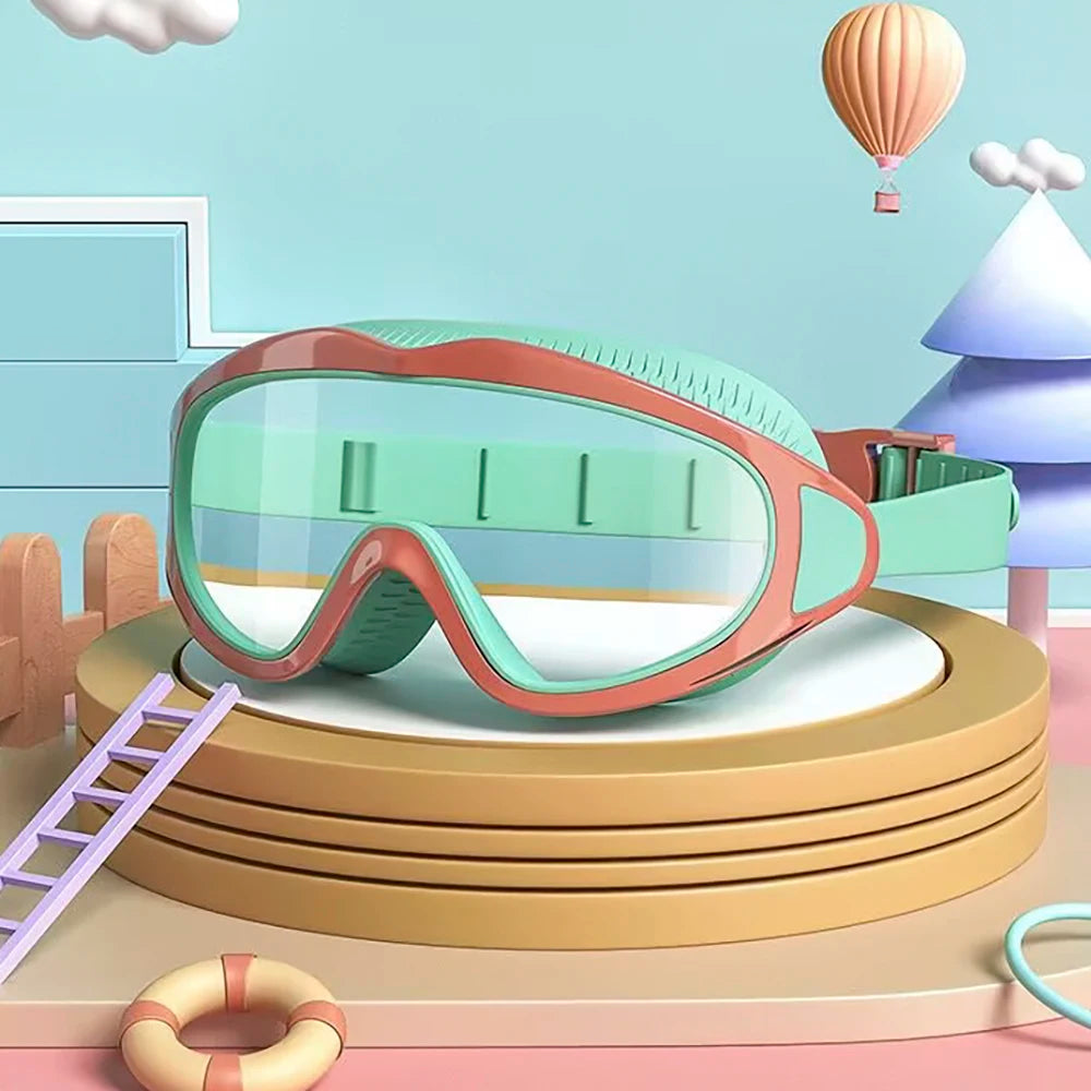 Children’s Silicone Swimming Goggles — Anti-Leak, Soft Frame, Comfort Fit for Girls (Pink)