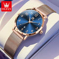 OLEVS New 5653 Women Watch Luxury Brand Quartz Watch Elegant Rose Gold Digital Waterproof Watch HD Simple Bracelet Women Watch