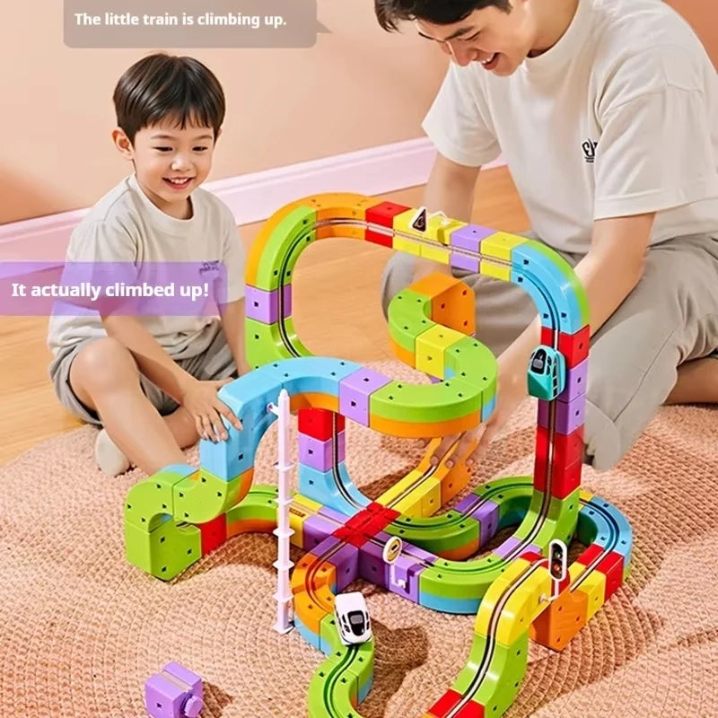 Montessori Toy 2025 Latest Educational Toys Assembly Magic Track Train Set Children'S Toys Non-Remote Control Rail Car Gift Box