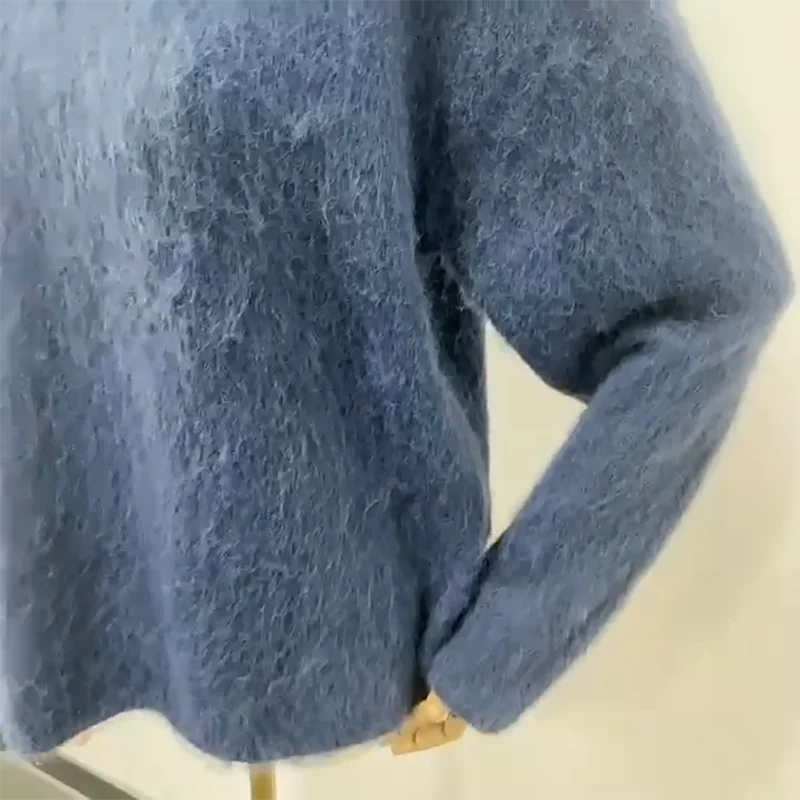 EOTVOTEE Women’s Loose Knit Pullover Sweater – Casual O-Neck Long Sleeve Jumper, Vintage Streetwear Style (Autumn/Winter)