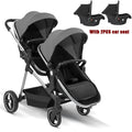 Twin Stroller with Car Seats. Can Be Taken on Board An Airplane. , Can Be Disassembled Into A Lightweight Baby Stroller