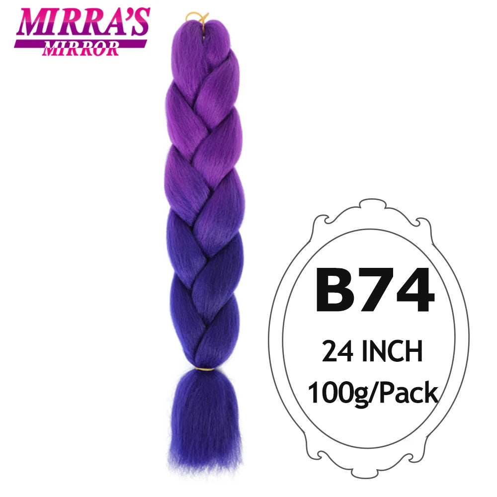 Colorful Jumbo Braiding Hair Extensions For Box Braids Synthetic Hair for Afro Braids Ombre Jumbo Braid Hair DIY Crochet Braid