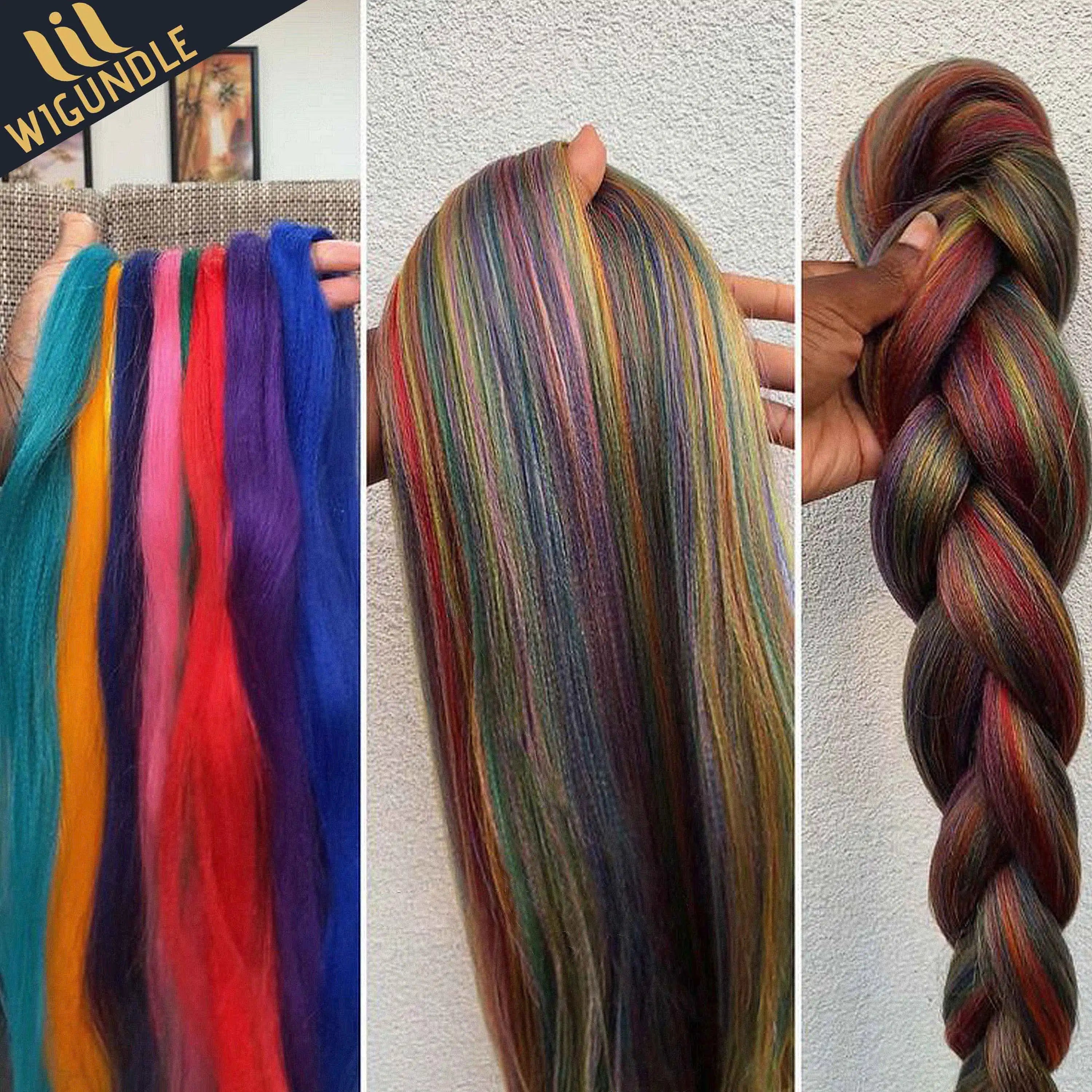 High-end Wigundle Kanekalon Crochet Hair Braiding Hair Extensions For Women Jumbo Braids Pre Stretched Synthetic Hair X pression