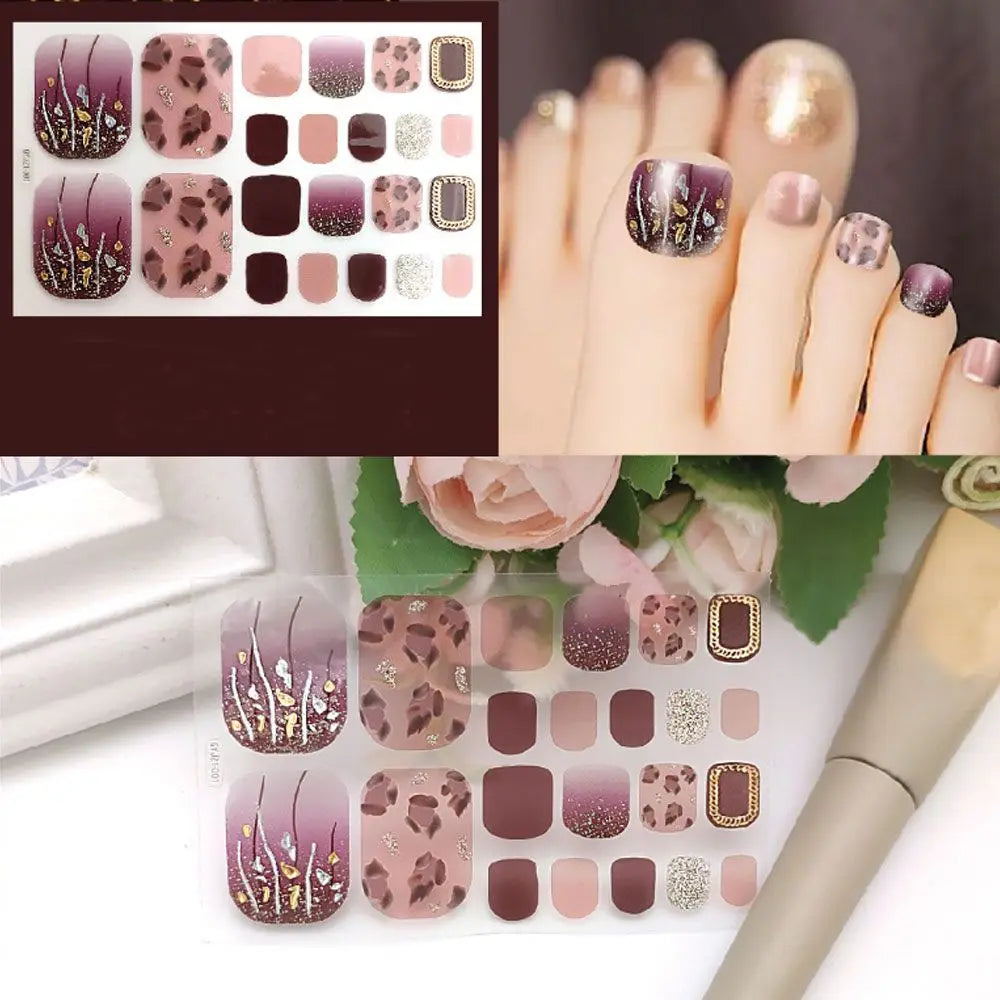 Beauty & Health False Nails Stripe Self-adhesive Waterproof Foot Decorations Manicure Decals Fresh Style Toe Nail Stickers