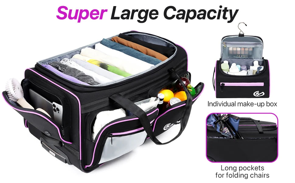 Large-capacity Business Trolley Travel Bag Carry-on Luggage Bag Laptop Bag with Clothes Drying Rack Multi-Functional Travel Case