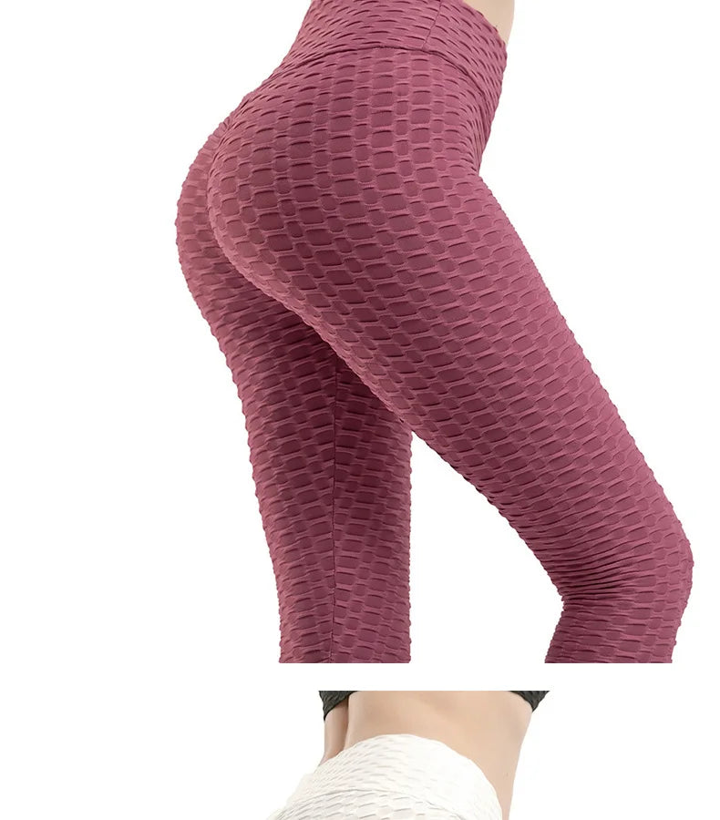 RWRK Jacquard Peach-Lift Leggings — Seamless High-Waist, Anti-Cellulite Yoga Pants