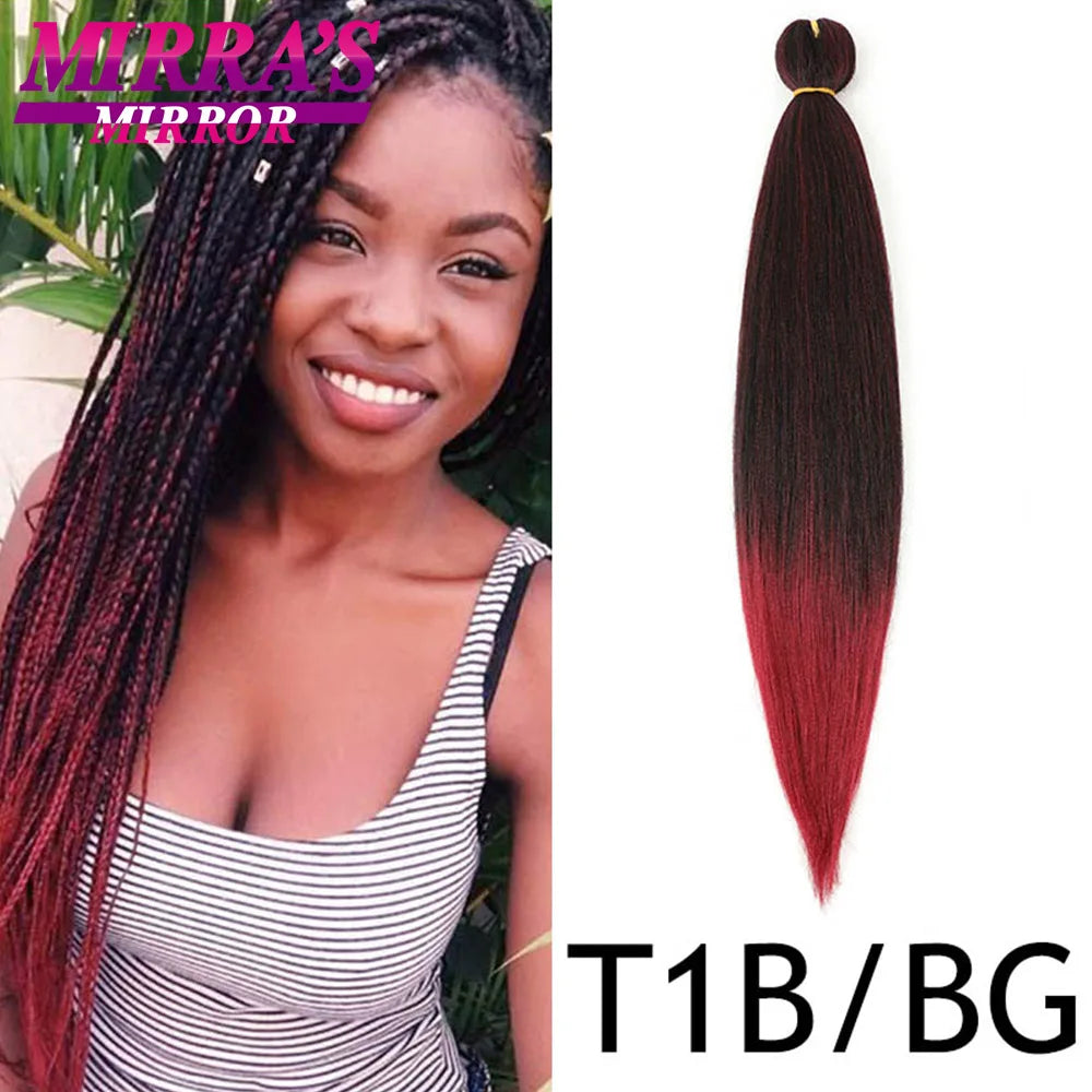 Soft Synthetic Braiding Hair for Kids Short Jumbo Braids Hair 12/16/20/26/30 Inch Pre Stretched Yaki Straight Hair Extensions