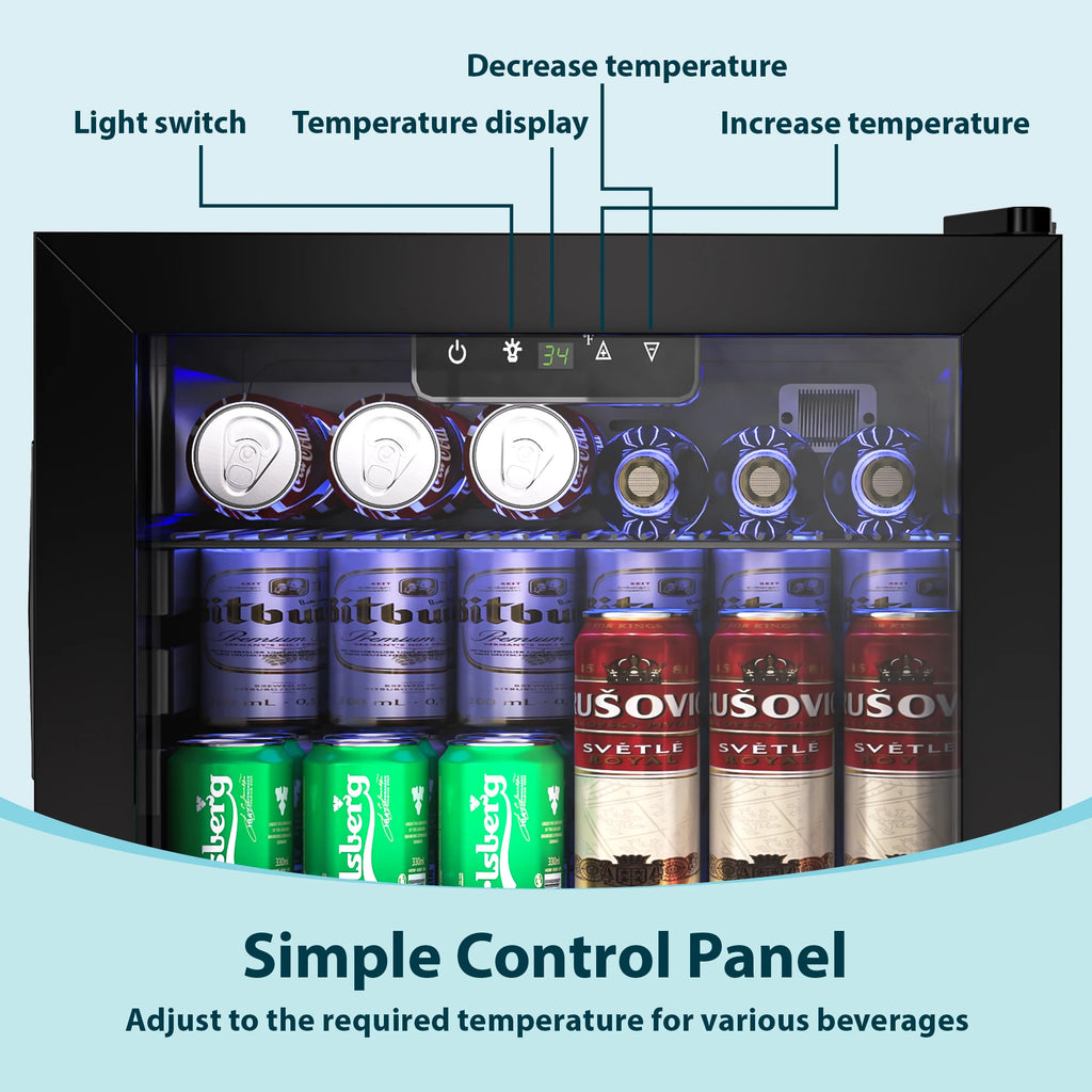 Beverage Refrigerator/Cooler,130Cans Mini Fridge,3.1Cu.Ft Capacity,LED Temperature Control,Flip-Up Door,Suitable for Home/Office