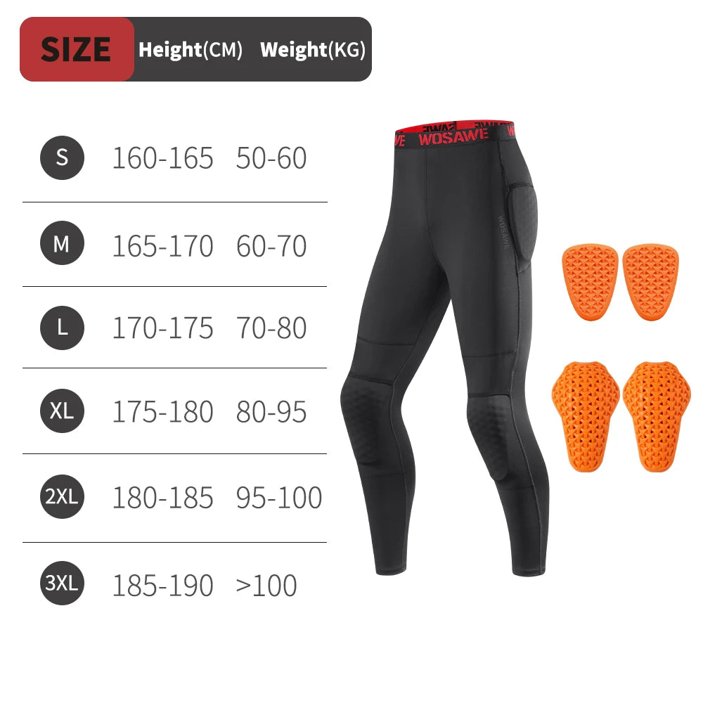 WOSAWE Summer CE1/2 Protective Motorcycle Racing Pants Men's Motocross Off-Road Pants Black Mountain Bike Cycling Moto Pants