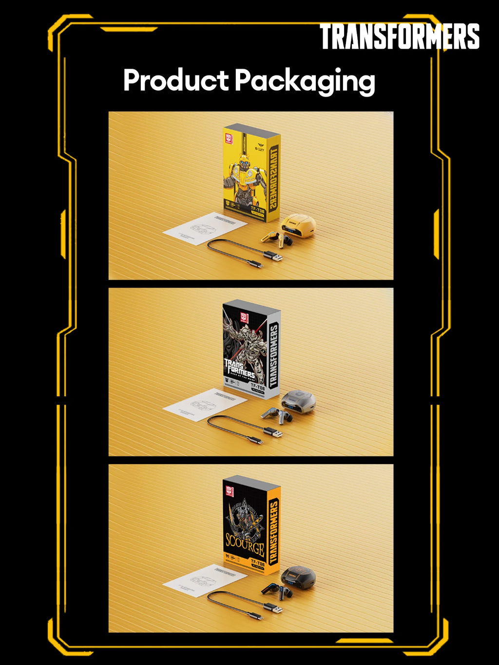 TRANSFORMERS TF-T06 TWS Earbuds — Bluetooth 5.3, Low-Latency, ENC Calls