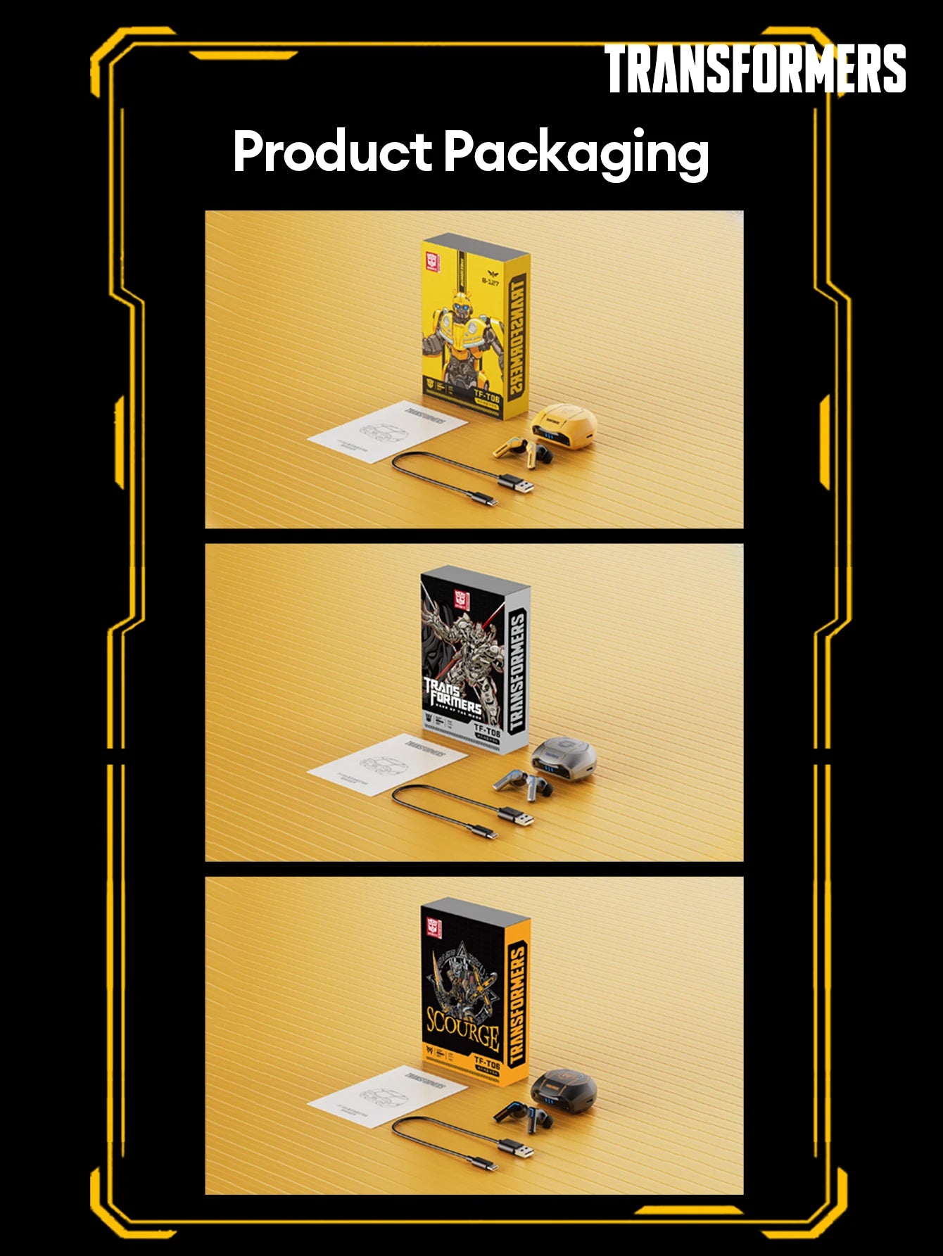 TRANSFORMERS TF-T06 TWS Earbuds — Bluetooth 5.3, Low-Latency, ENC Calls