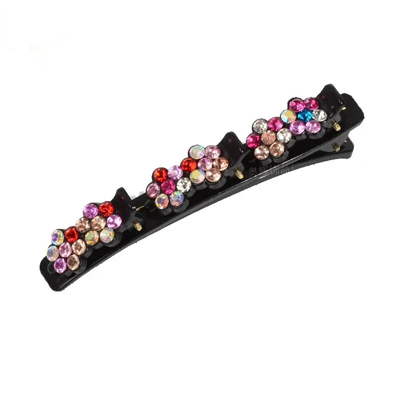 Korean Style Acrylic Hair Clip Crystal Flower Hair Clips Braid Hairpin for Women Girl Clip Bangs Side Barrettes Hair Accessories