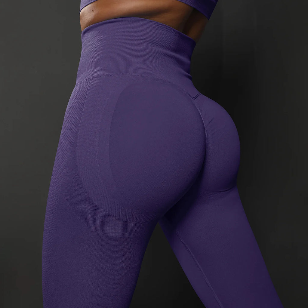 Seamless High-Waist Yoga Leggings – Push-Up Hip Lift Fit