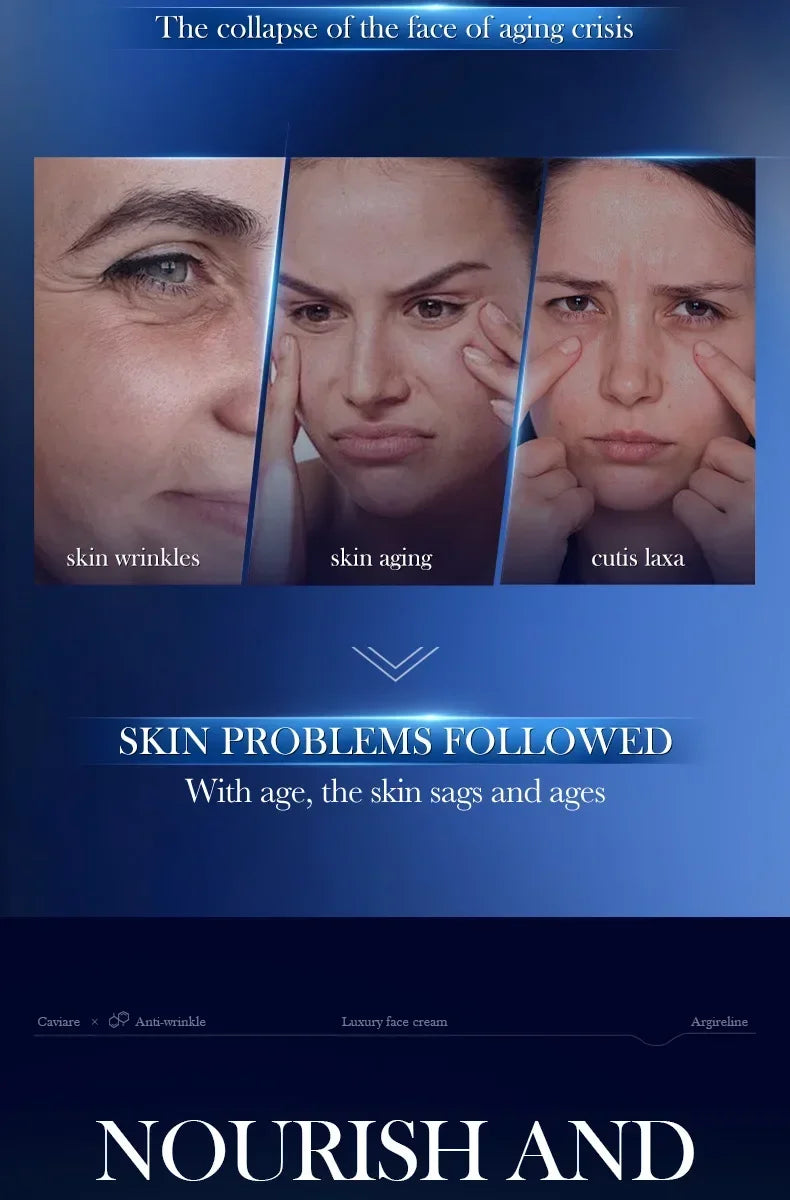 Anti-Wrinkle Face Cream Collagen Pearl Firming Lift Fade Fine Lines Caviar Moisturizing Smooth Brighten Korean Skin Care Product