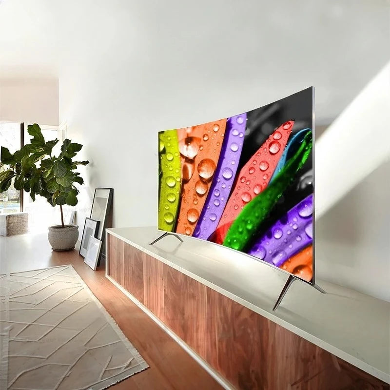 65 Inch Curved Smart Android TV, 4K Ultra HD LED Television with Ultra-Thin Bezel, Netflix YouTube Supported