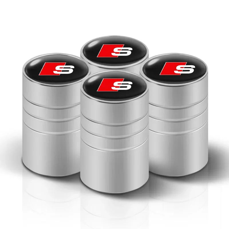 Metal Tire Valve Caps Set of 4 – Stem Covers for Audi Models