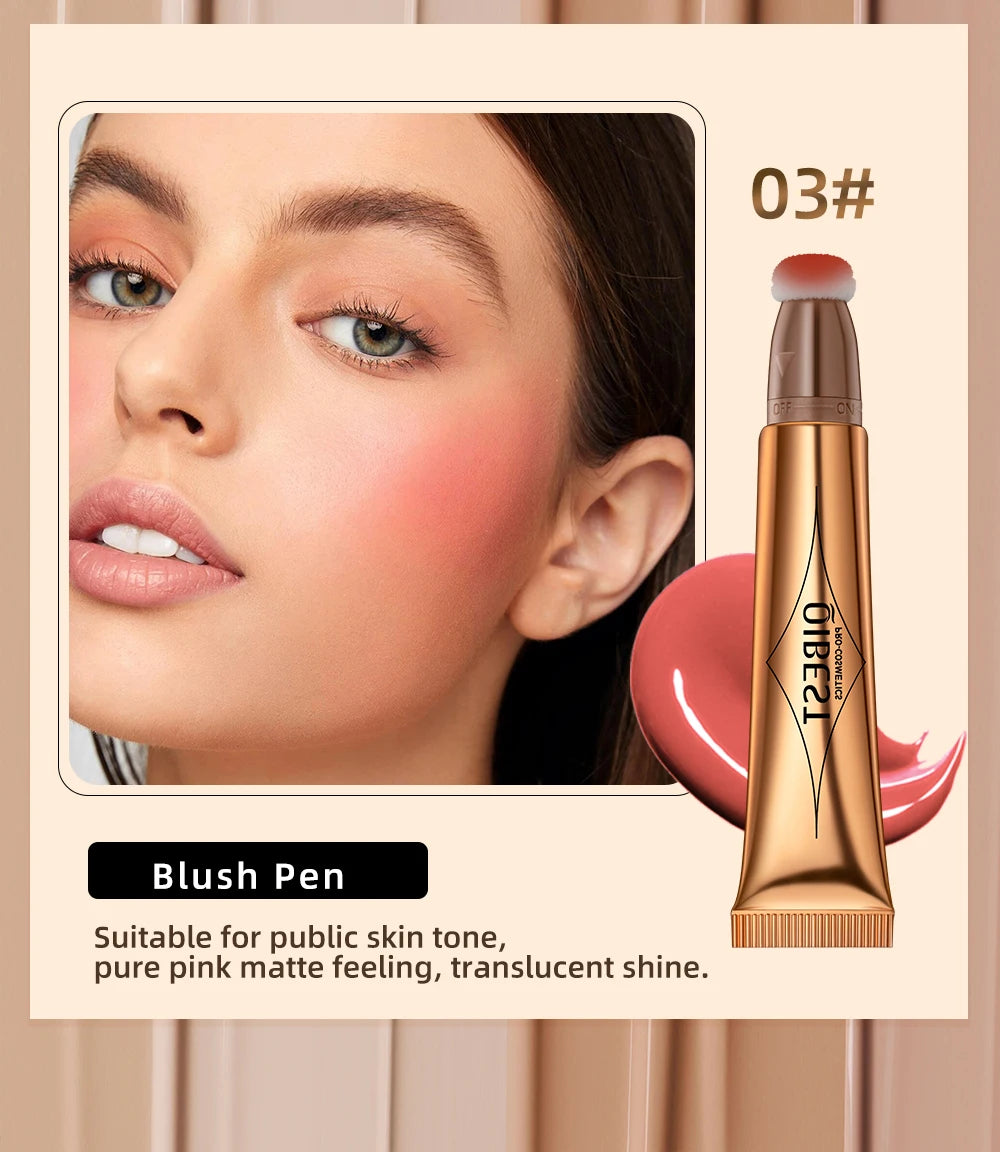 QIBEST Cushion-Applicator Liquid Blush (Waterproof, Soft-Matte)
