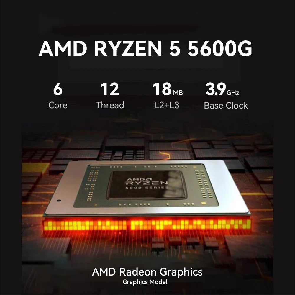 AOC 23.8″ All-in-One — Ryzen 5 5600G, 16GB RAM, 512GB SSD, Windows 11 Home, Wi-Fi, Adjustable Stand