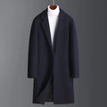 2025 Autumn/Winter New Lapel Woolen Coat for Men, Slim Fit, Korean Style, Mid-Length Coat for Young and Middle-Aged Men