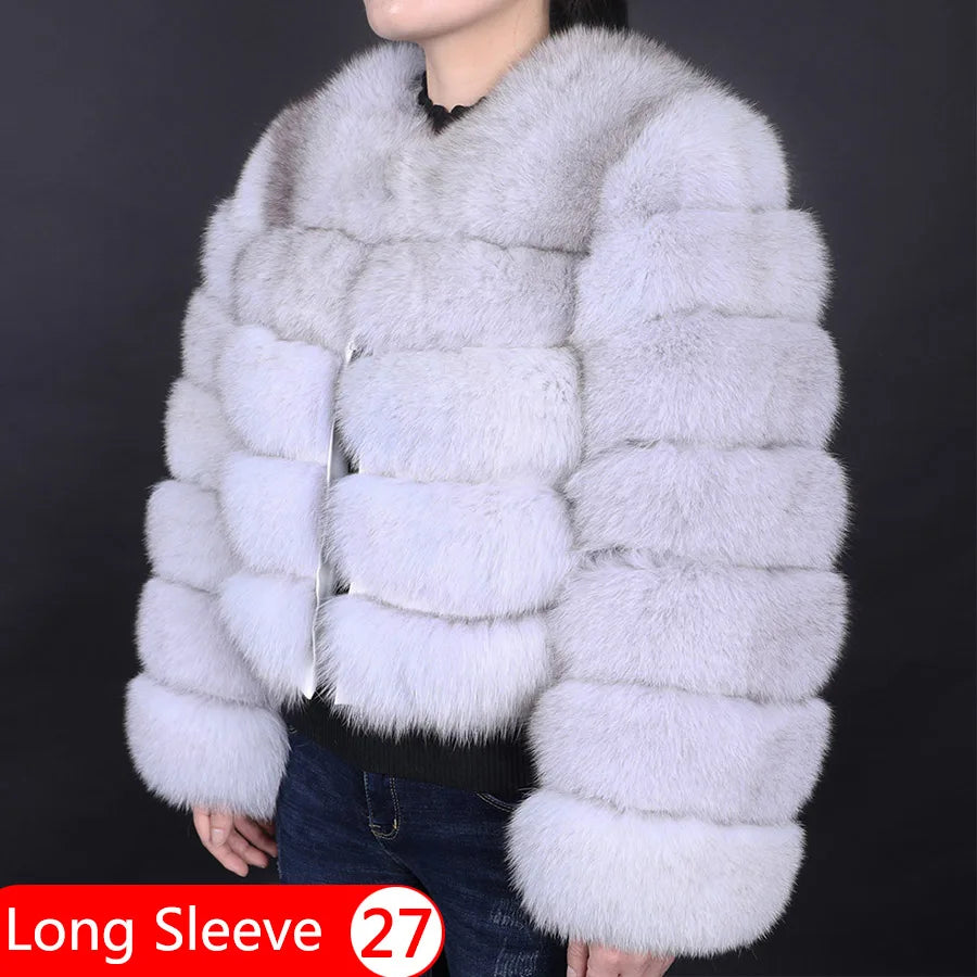 2025 MAOMAOKONG Natural Real Fox Fur Coat Women's Jackets Winter Furry Vest Luxury Beige Khaki Short Leather Female Clothing