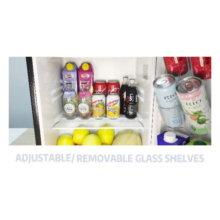 2.6 Cu.Ft Mini Fridge for Bedroom and Office Use Compact Refrigerator with Freezer Compartment Reversible Door Design Adjustabl